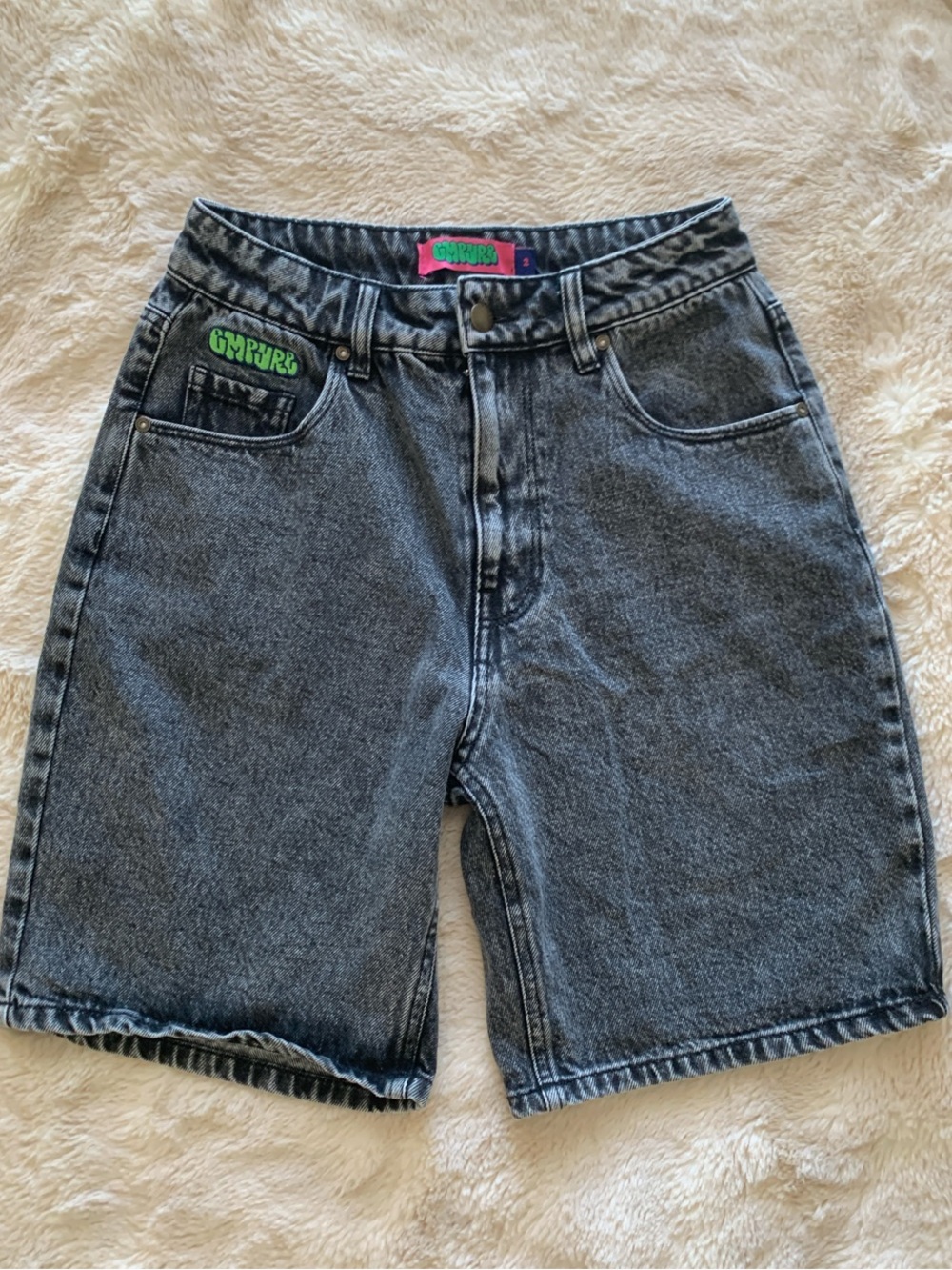 EMPYRE Black Washed Denim Shorts